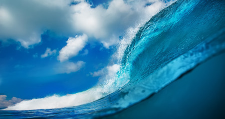 Big blue sea wave tropical ocean background