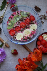 bowl of muesli with berries