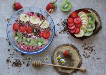bowl of muesli with berries
