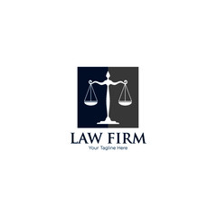 Law Firm,Law Office, Lawyer services, Vector logo design template. Juridical icon or advocacy vector emblem with Justice Scales for advocate or attorney office