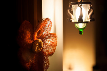 Night Lamp and the Imitation Flowers