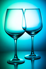 Empty wine glasses