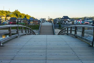 Tableaux ronds sur plexiglas Le pont Kintai 錦帯橋