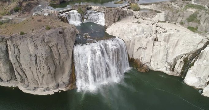 high up view of the shoshone falls