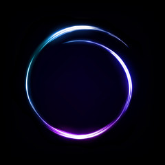 Obraz premium Abstract Multicolor Wavy Line of Light, isolated on Dark Background. Vector Illustration