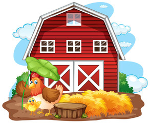 Farm theme background with farm animals