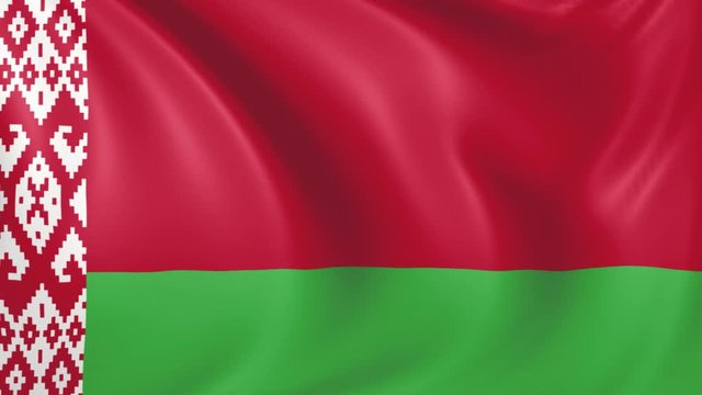 Belarus flag waving in the wind with high quality texture in 4K National Flag of republic of belarus