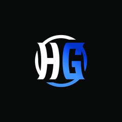 Initial Letter HG Circle Logo Design