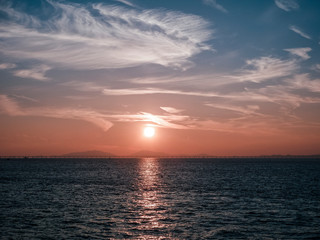 The background of the sunrise over the sea