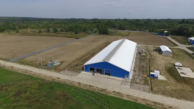 farm copter footage blue house