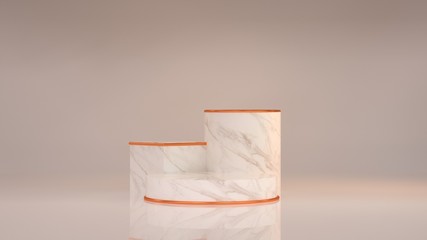 White marble podium 3D rendering