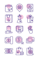 bundle of commercial set icons