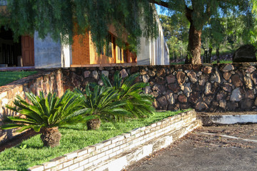 The beautiful gardening of the São Bento Monastery, a public place in Brasilia, a Catholic temple,...