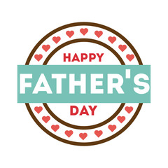 happy fathers day seal flat style icon