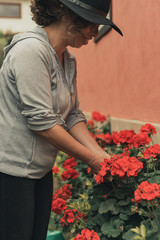 .woman doing lavor of gardening