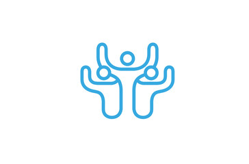 Fototapeta na wymiar Creative Three People Silhouette Meeting Logo Design Community Connection Symbol Illustration