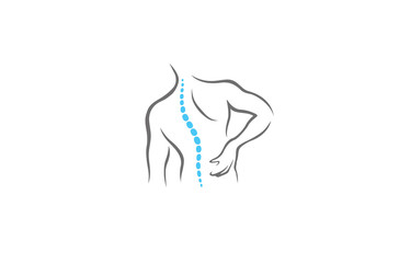 Creative Chiropractic Back Spine Logo Design Vector Symbol Illustration