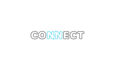 Connection Typography Logo Symbol Design Vecor Illustration