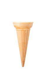 Cornet; waffle cup for ice cream - photo on white background.