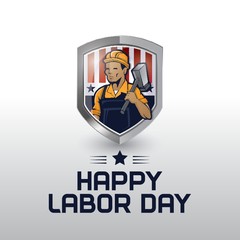 happy labor day shield