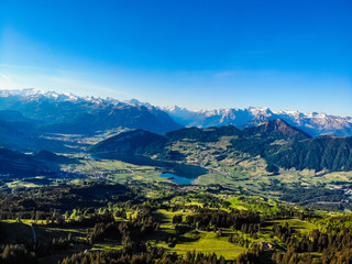 Fototapeta na wymiar aerial view of the lake zug in the switzer alps 