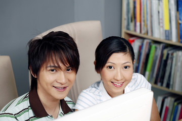 Students using computer