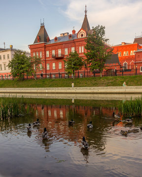 Russia. Oryol Oblast, Oryol Oblast - 09/06/2009: Assumption Cathedral. Oka.