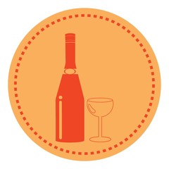 wine bottle and glass