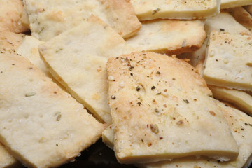 Homemade crackers background