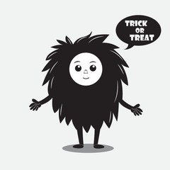 Person in a costume saying trick or treat
