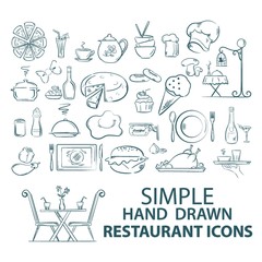 A set of restaurant icons illustration.