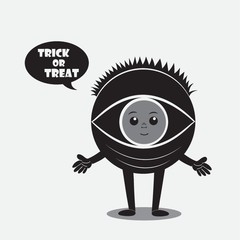Person in a costume saying trick or treat