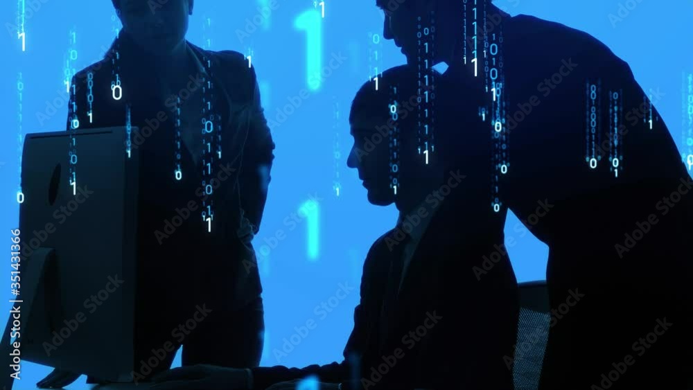 Aufkleber Digital transformation concept. Binary code. Programming.