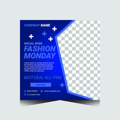 Fashion Sale promotion square web banner for social media Facebook,Instagram,twitter.Creative functional Shape Design.