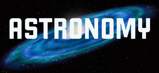 Astronomy theme with cosmic spiral galaxy background