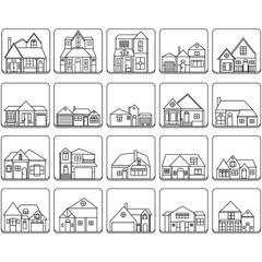 set of house icons