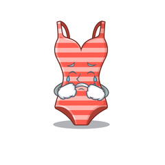 Caricature design of swimsuit having a sad face