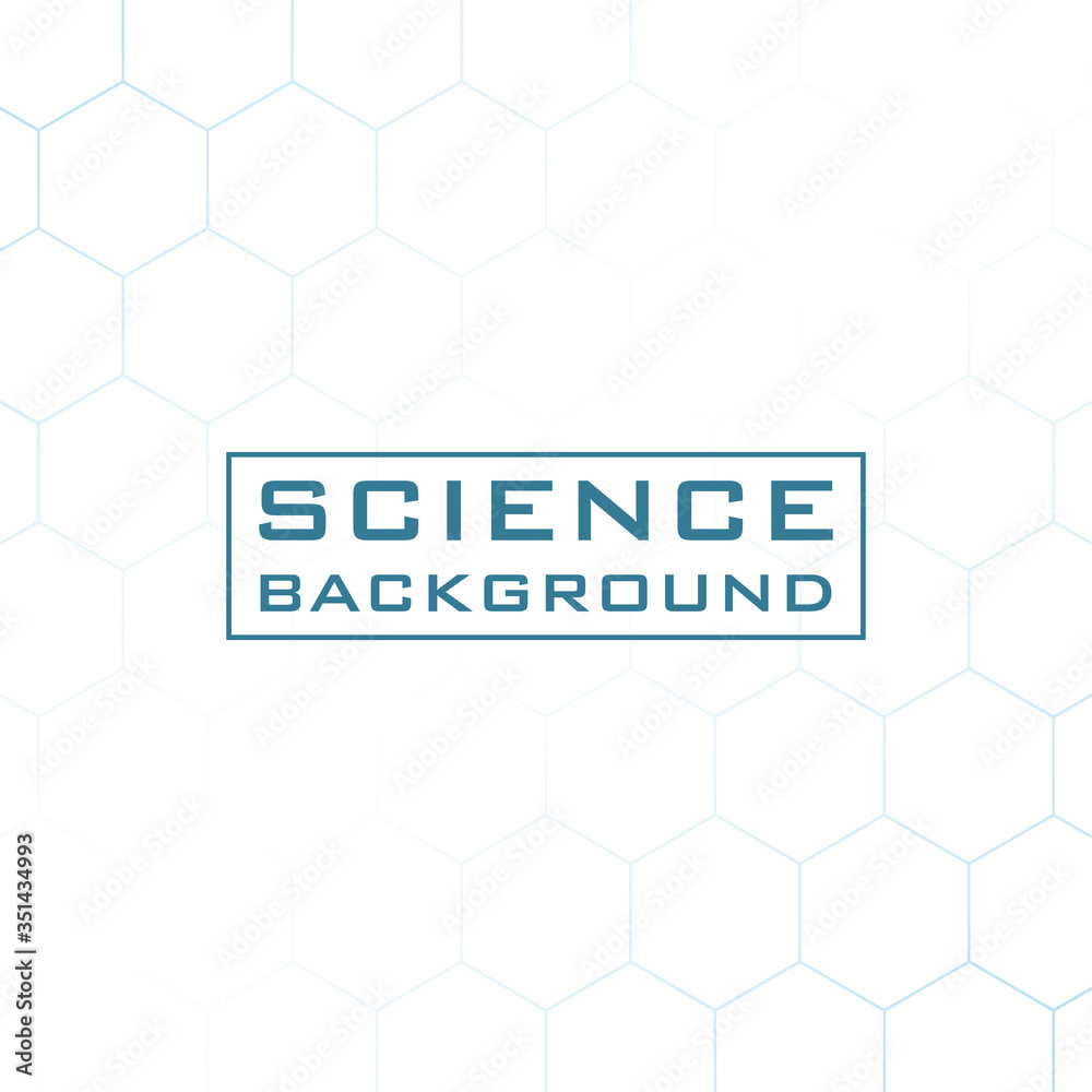 Wall mural white science background with lines structures