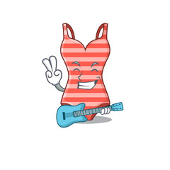 brilliant musician of swimsuit cartoon design playing music with a guitar