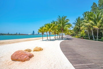 Hainan Coastal Beach Resort Scenery, Ocean Flower Island (Sea Flower Island), Danzhou, Hainan Province, a Tourism Destination for Summer Vacation in China. 