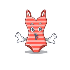 Swimsuit mascot design concept having a surprised gesture