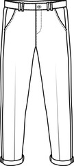 TROUSERS fashion flat sketch, apparel template vector. WOMEN'S JEANS. PANTS