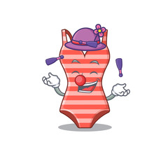 A swimsuit cartoon design style succeed playing juggling