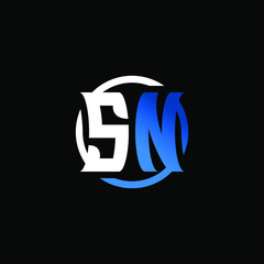 Initial Letter SN Circle Logo Design	