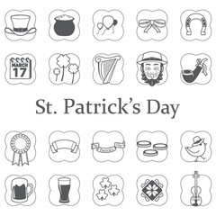set of saint patrick's day icons