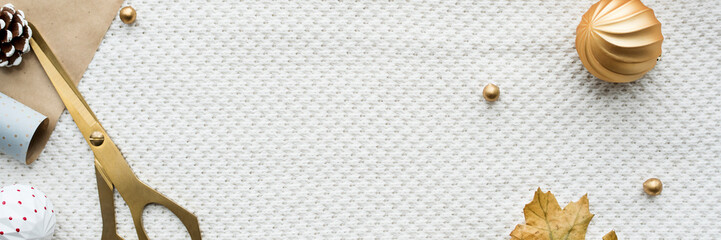 Golden festive Christmas frame decor