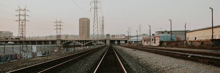 Fototapeta premium Railroad traks in Los Angeles, California