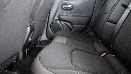 Modern car rear seats gray textile modern interior