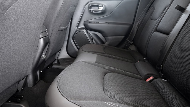 Modern car rear seats gray textile modern interior