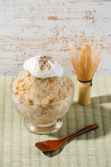 アジア風　抹茶かき氷　Green tea shaved ice